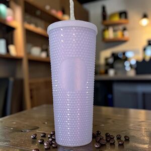 Winter Holiday Icy Lilac Bling Studded Tumbler Starbucks 2021 24 Oz Venti NWOT
